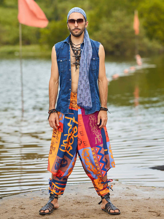 Buy Men's Japanese inspired Bohemian Hippy Harem Pants For Dance Travel Yoga
