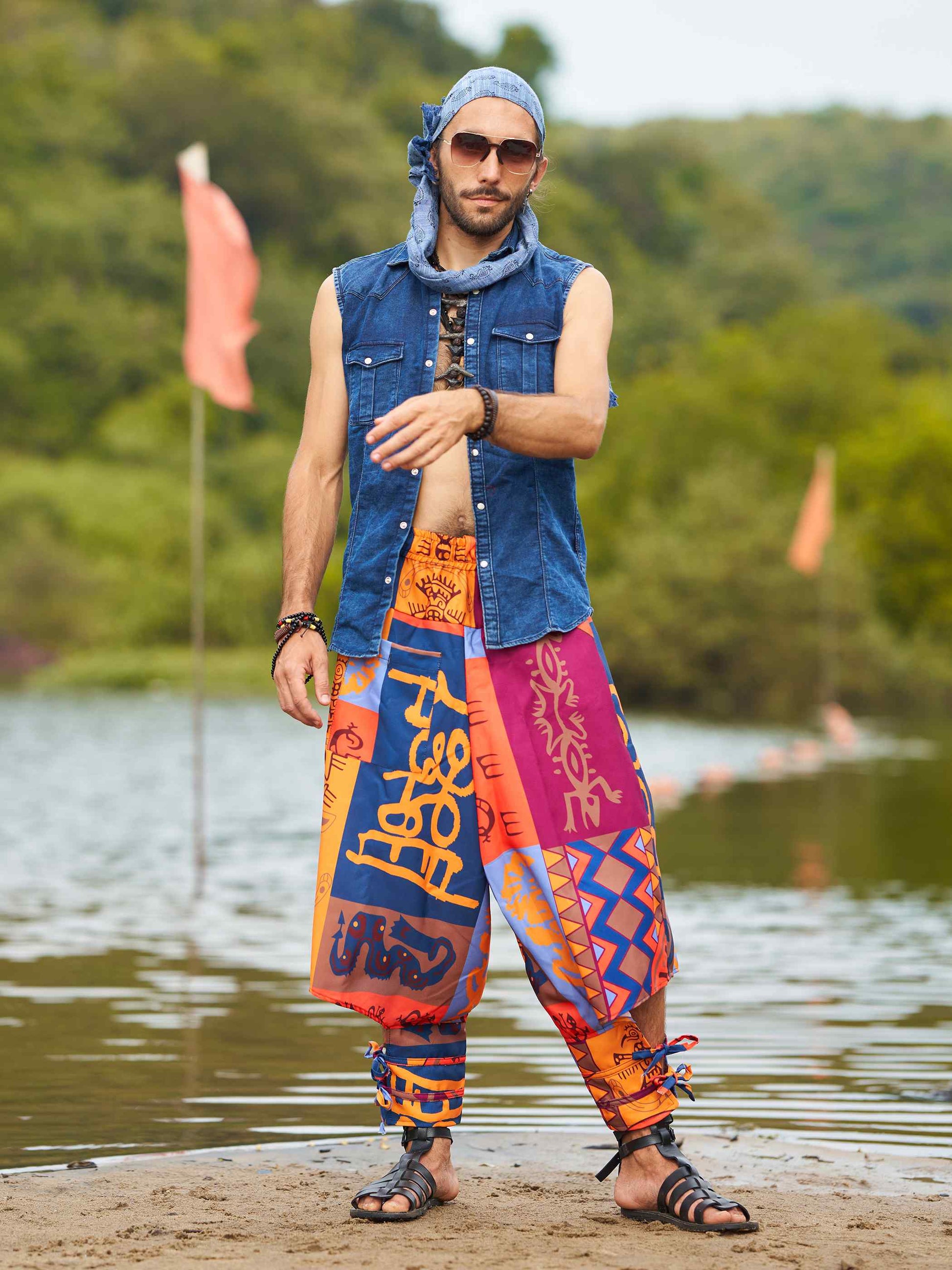 Buy Men's Japanese inspired Bohemian Hippy Harem Pants For Dance Travel Yoga