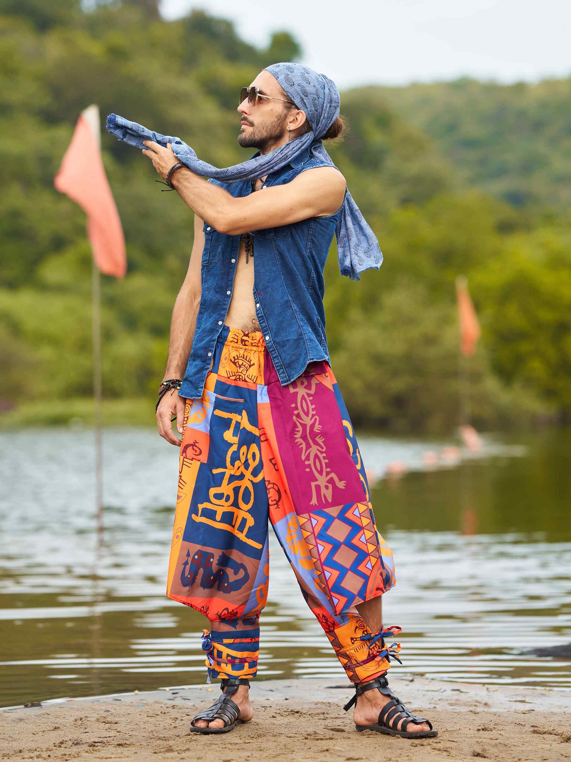 Buy Men's Japanese inspired Bohemian Hippy Harem Pants For Dance Travel Yoga