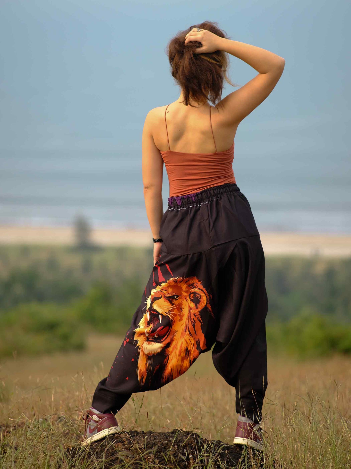 Buy Women's Lion Print Hippy Baggy Harem Pants For Travel Dance Yoga