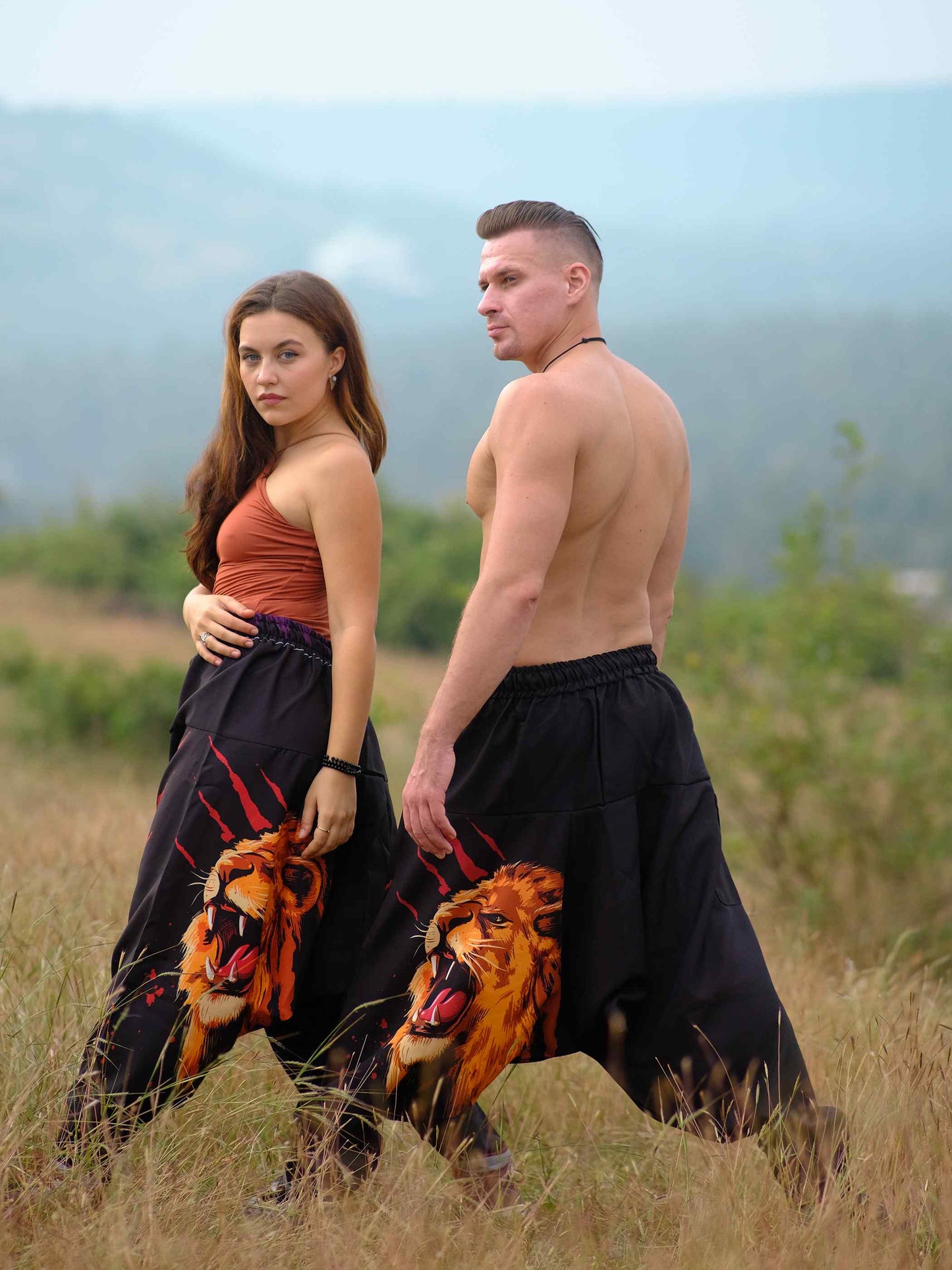 Buy Men's Lion Print Groove Dance Harem Pants For Travel Dance Yoga