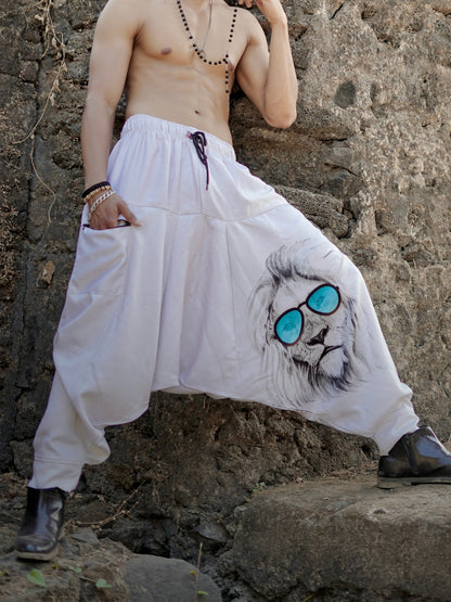 Men's Lion King Print Baggy Aladdin Harem Pants For Travel Dance Yoga