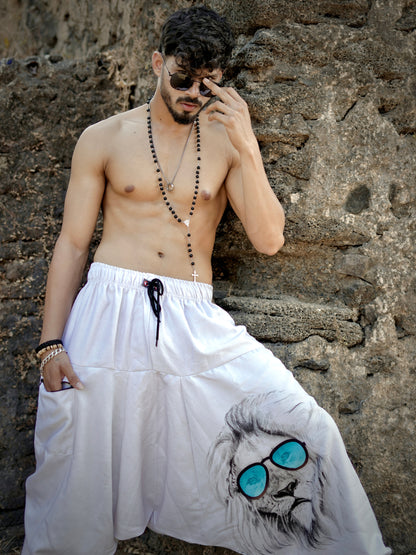 Men's Lion King Print Baggy Aladdin Harem Pants For Travel Dance Yoga