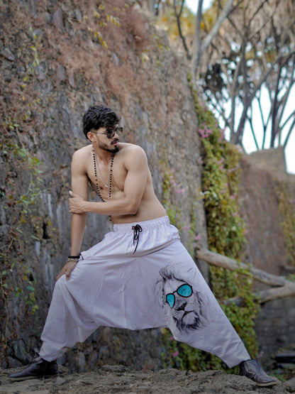 Men's Lion King Print Baggy Aladdin Harem Pants For Travel Dance Yoga