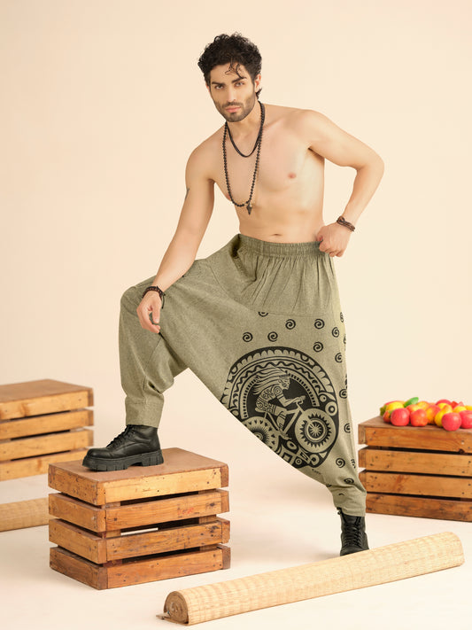 Men’s Pure Cotton Harem Pants – Breathable Yoga, Travel & Dance Lounge Wear