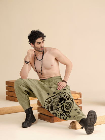 Men’s Pure Cotton Harem Pants – Breathable Yoga, Travel & Dance Lounge Wear