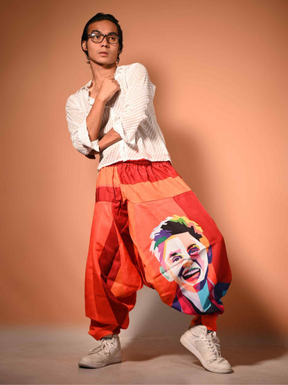 Buy Men's Fierce Smiling Face Print  Bohemian Hippy Harem Pants For Dance Travel Yoga