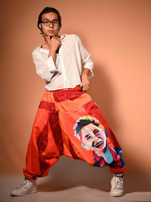 Buy Men's Fierce Smiling Face Print  Bohemian Hippy Harem Pants For Dance Travel Yoga