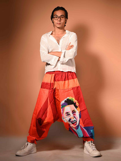 Buy Men's Fierce Smiling Face Print  Bohemian Hippy Harem Pants For Dance Travel Yoga