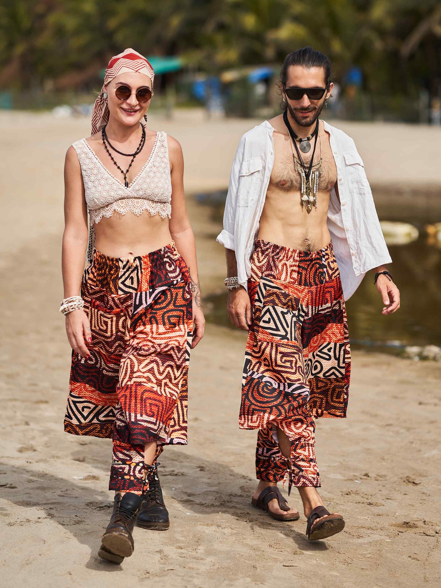 Buy Men's Flowy Graphic Printed Hippy Harem Pants For Travel Yoga