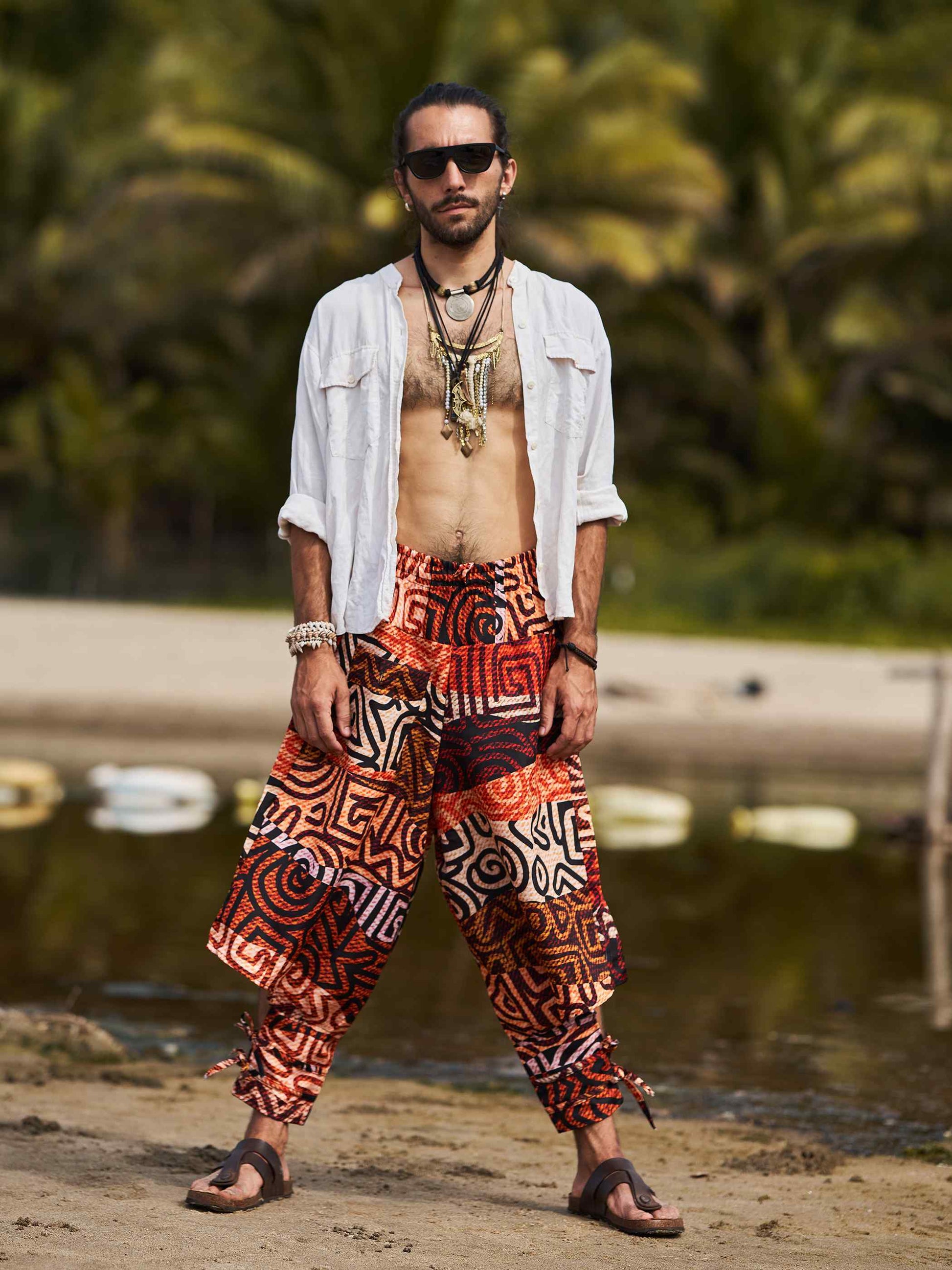 Men's Flowy Graphic Printed Hippy Harem Pants For Travel Yoga Dance