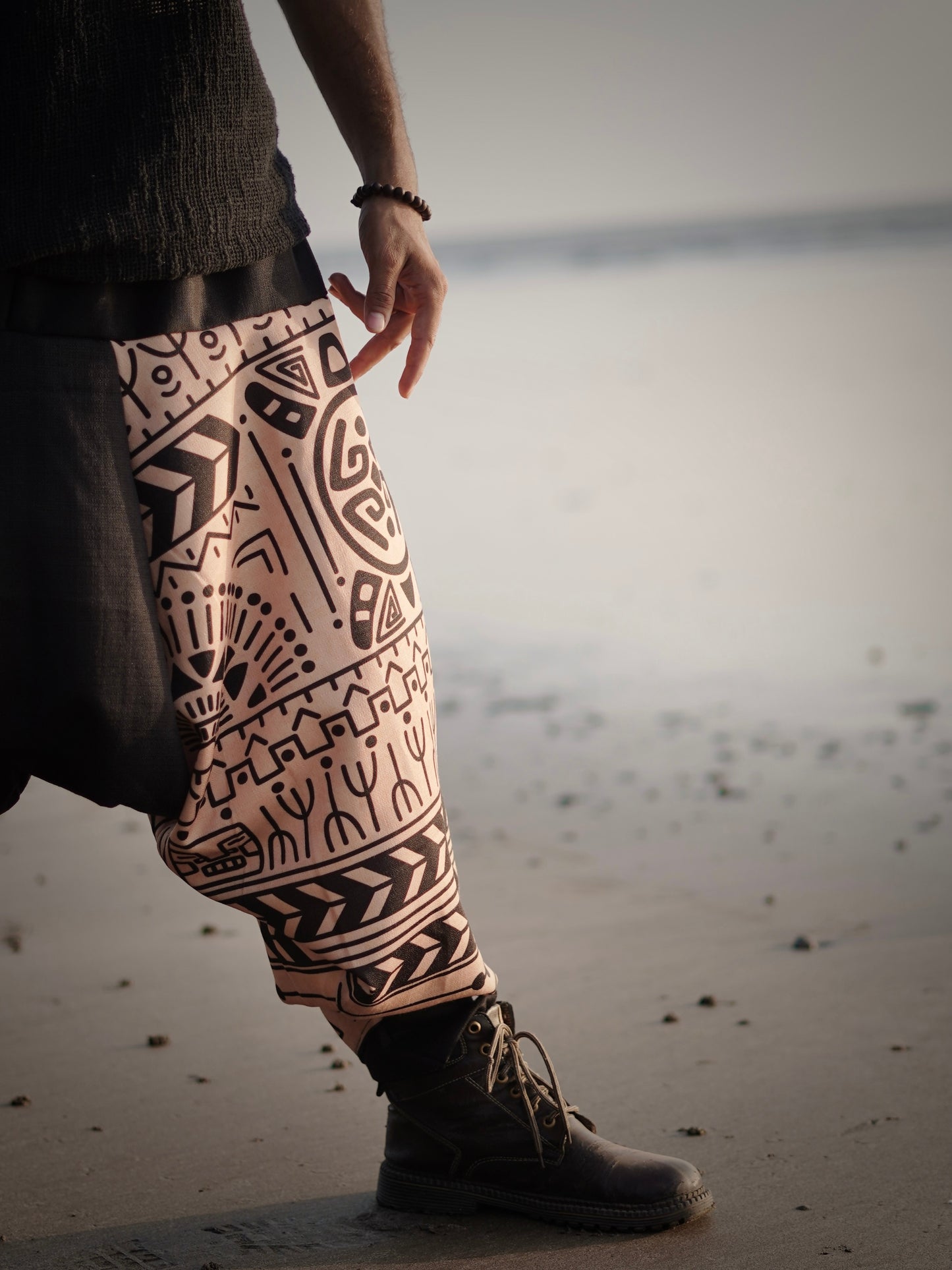 Tribal Print Men’s Harem Pants – Free Size Boho Streetwear for Travel, Yoga & Dance