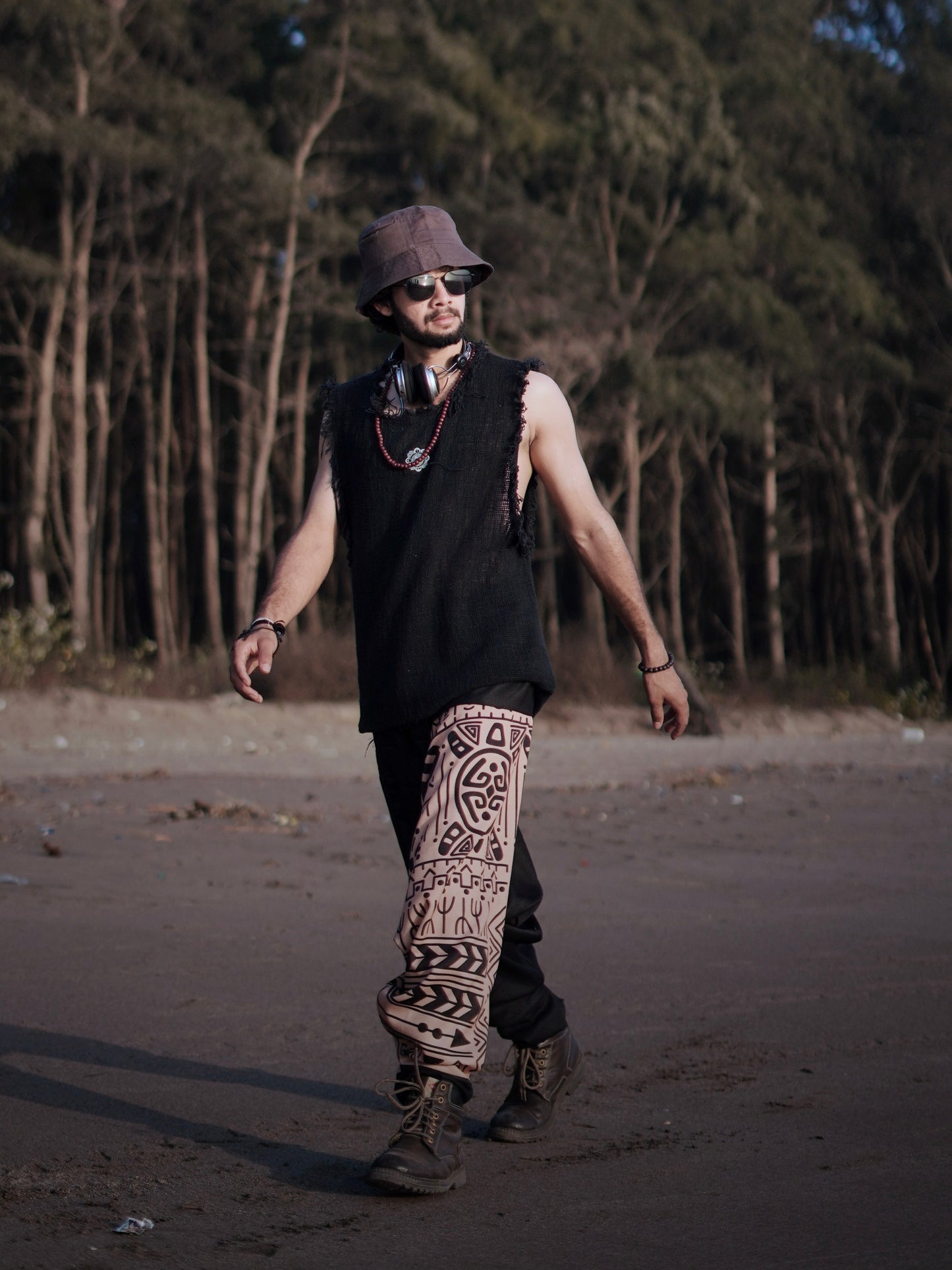 Tribal Print Men’s Harem Pants – Free Size Boho Streetwear for Travel, Yoga & Dance