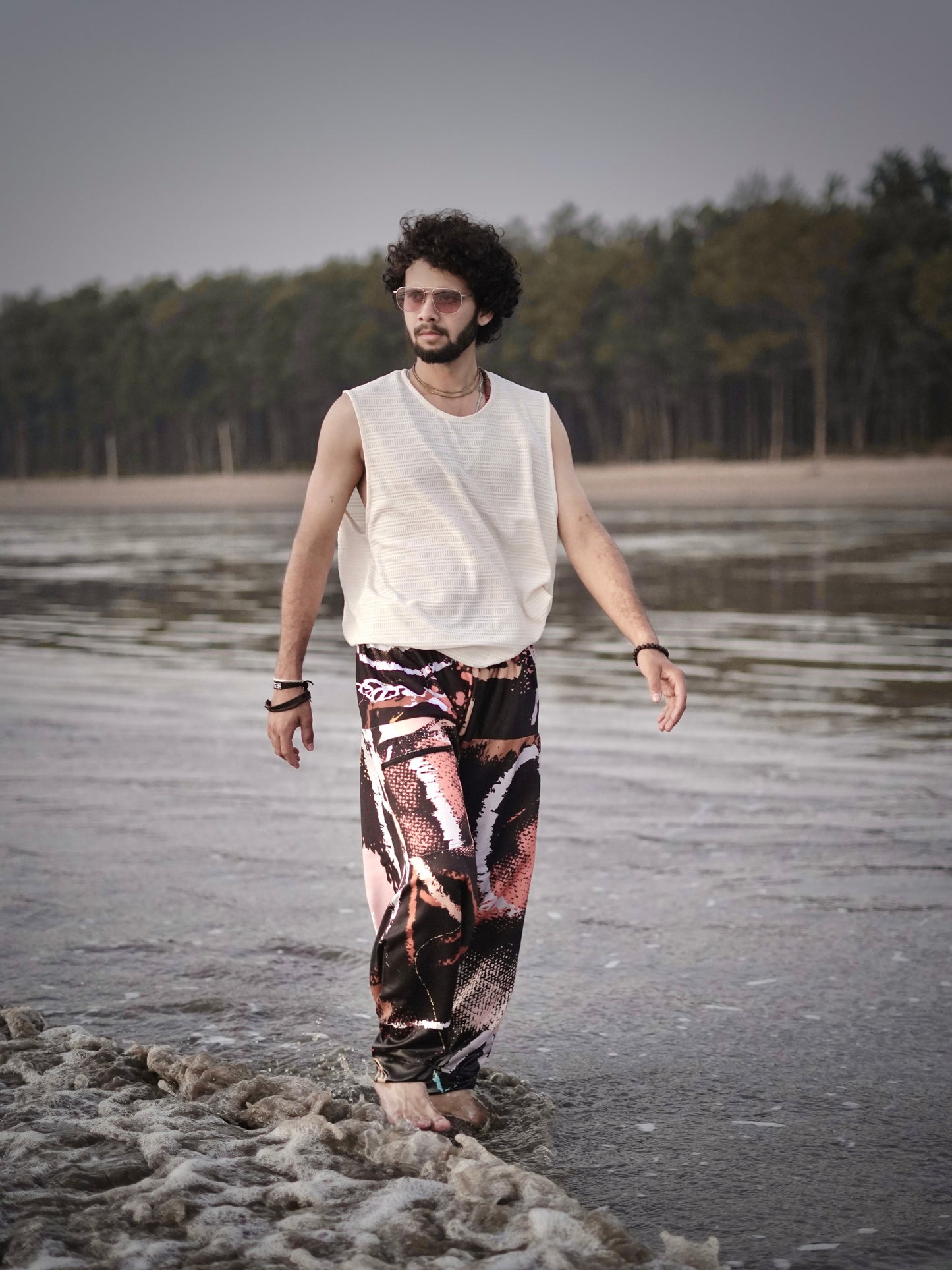 Street Art Printed Men’s Harem Pants – Free Size Relaxed Fit for Travel, Dance & Everyday Style