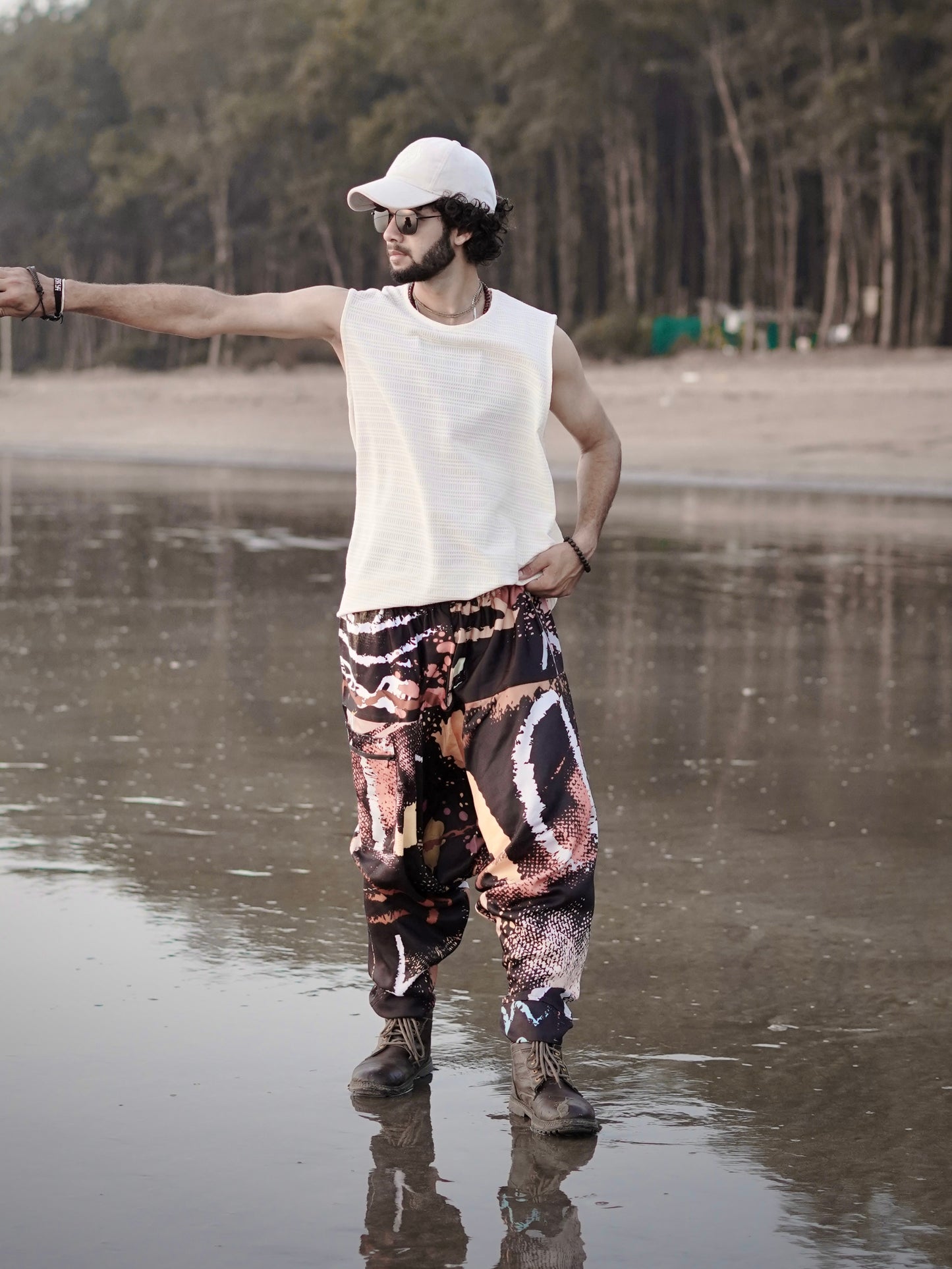 Street Art Printed Men’s Harem Pants – Free Size Relaxed Fit for Travel, Dance & Everyday Style