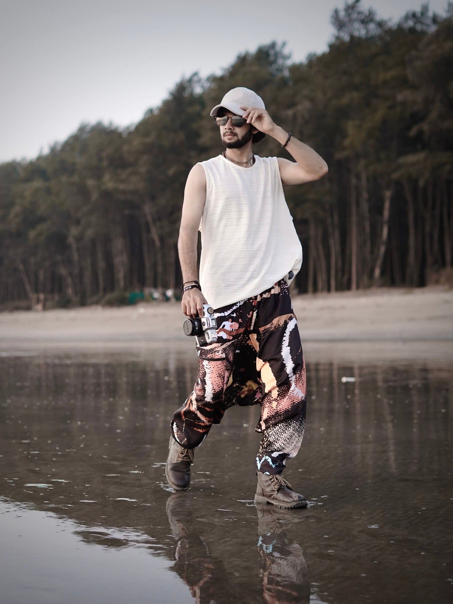 Street Art Printed Men’s Harem Pants – Free Size Relaxed Fit for Travel, Dance & Everyday Style