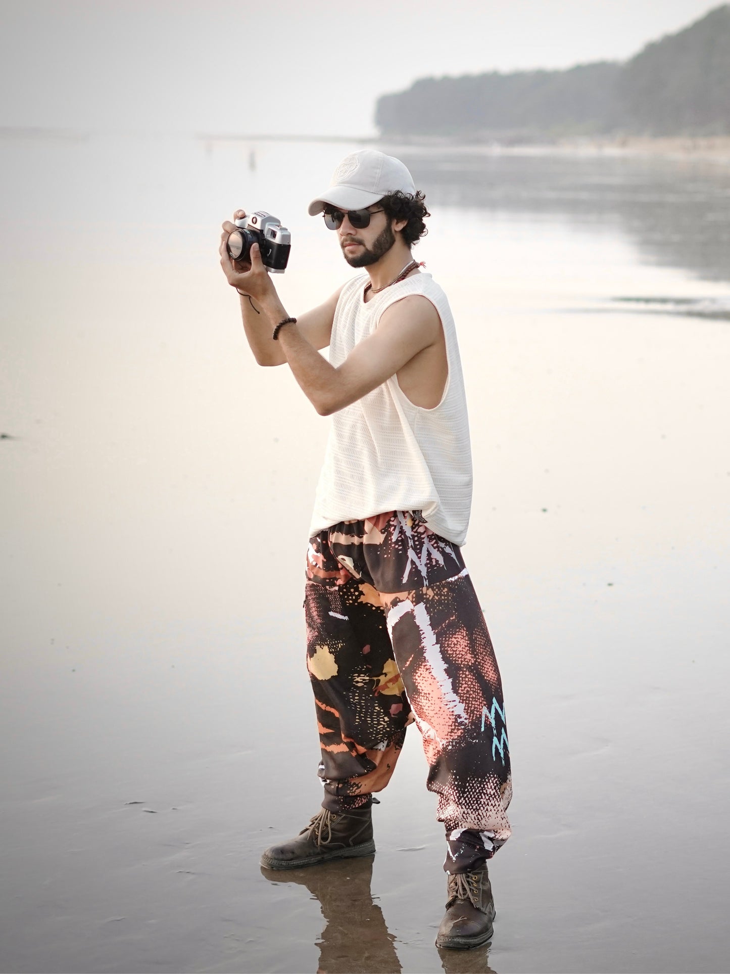 Street Art Printed Men’s Harem Pants – Free Size Relaxed Fit for Travel, Dance & Everyday Style