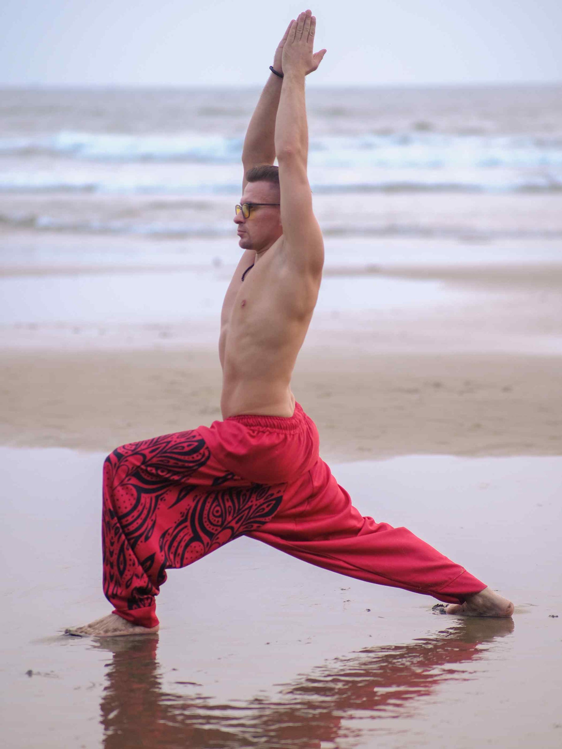 Buy Men's Red Owl Bohemian Hippy Balloon Harem Pants For Travel Dance Yoga 