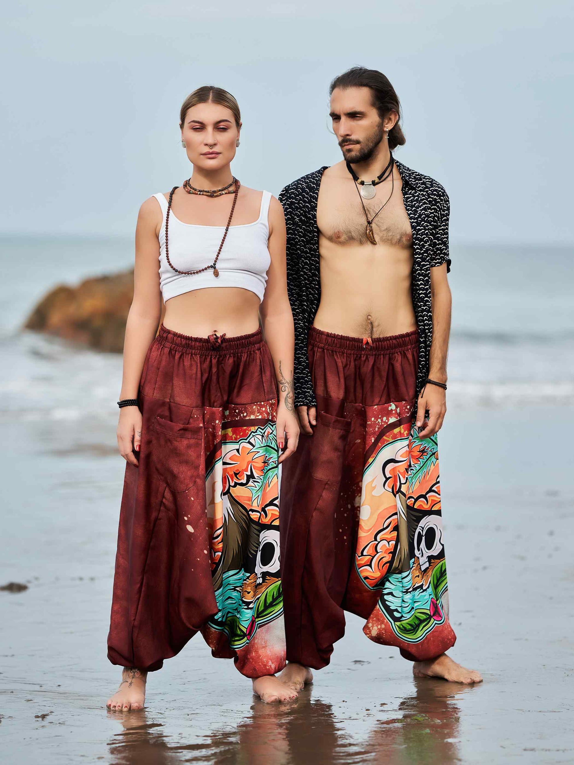 Buy Men's Mountain Inspired Print Baggy Balloon Aladdin Harem Pants