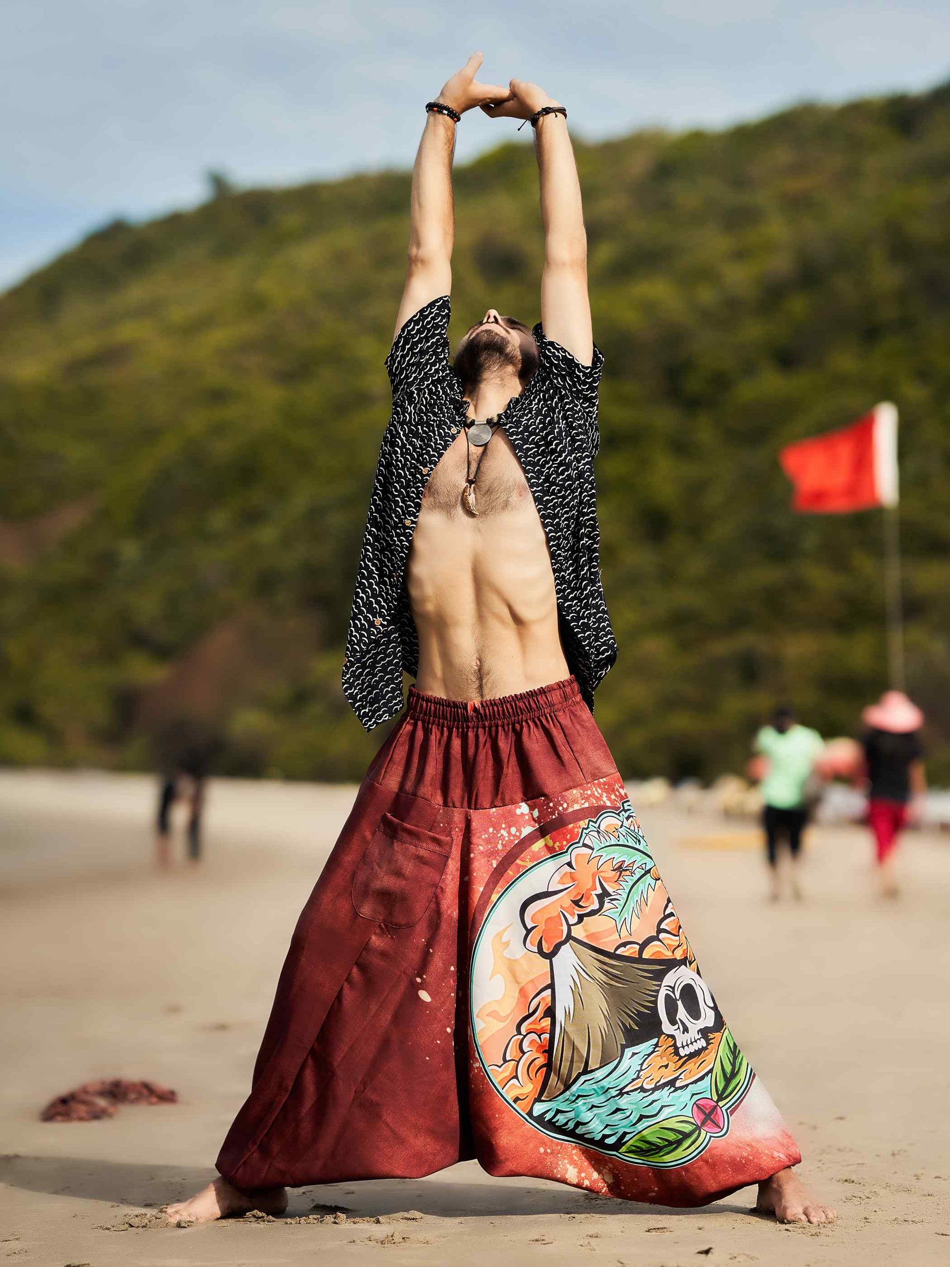 Buy Men's Mountain Inspired Print Baggy Balloon Aladdin Harem Pants