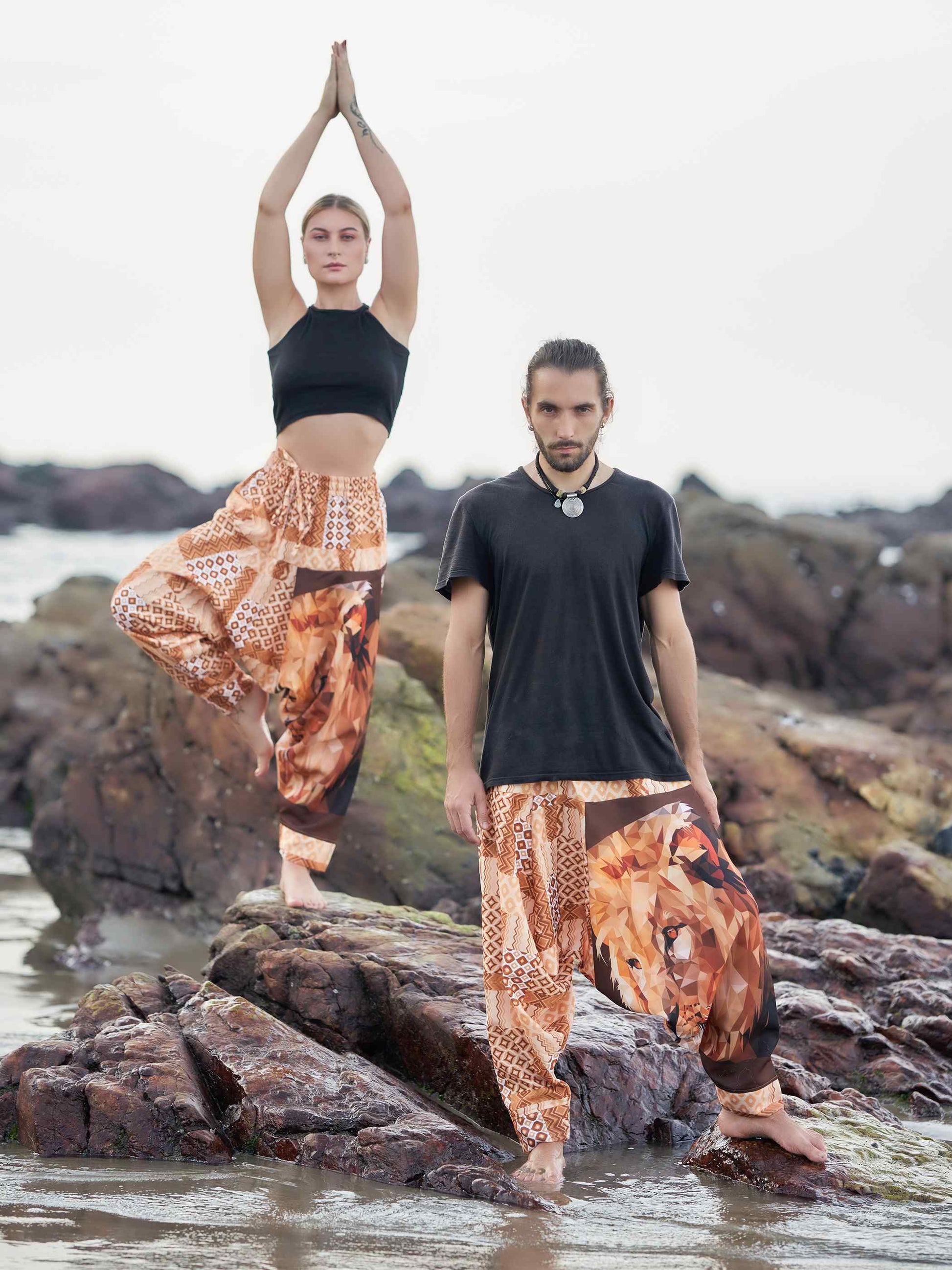 Buy Men's Boho Lion Genie Bohemian Hippy Harem Unisex Pants For Dance