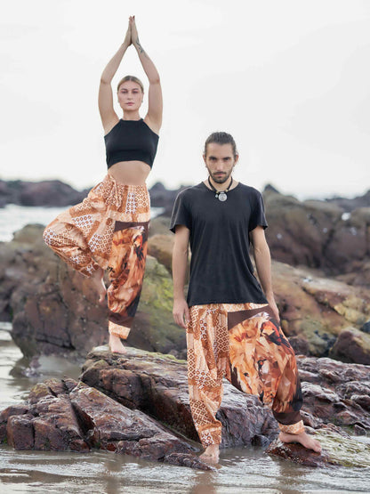 Buy Men's Boho Lion Genie Bohemian Hippy Harem Unisex Pants For Dance