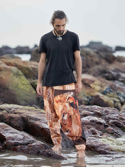 Buy Men's Boho Lion Genie Bohemian Hippy Harem Unisex Pants For Dance