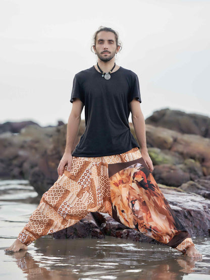 Buy Men's Boho Lion Genie Bohemian Hippy Harem Unisex Pants For Dance
