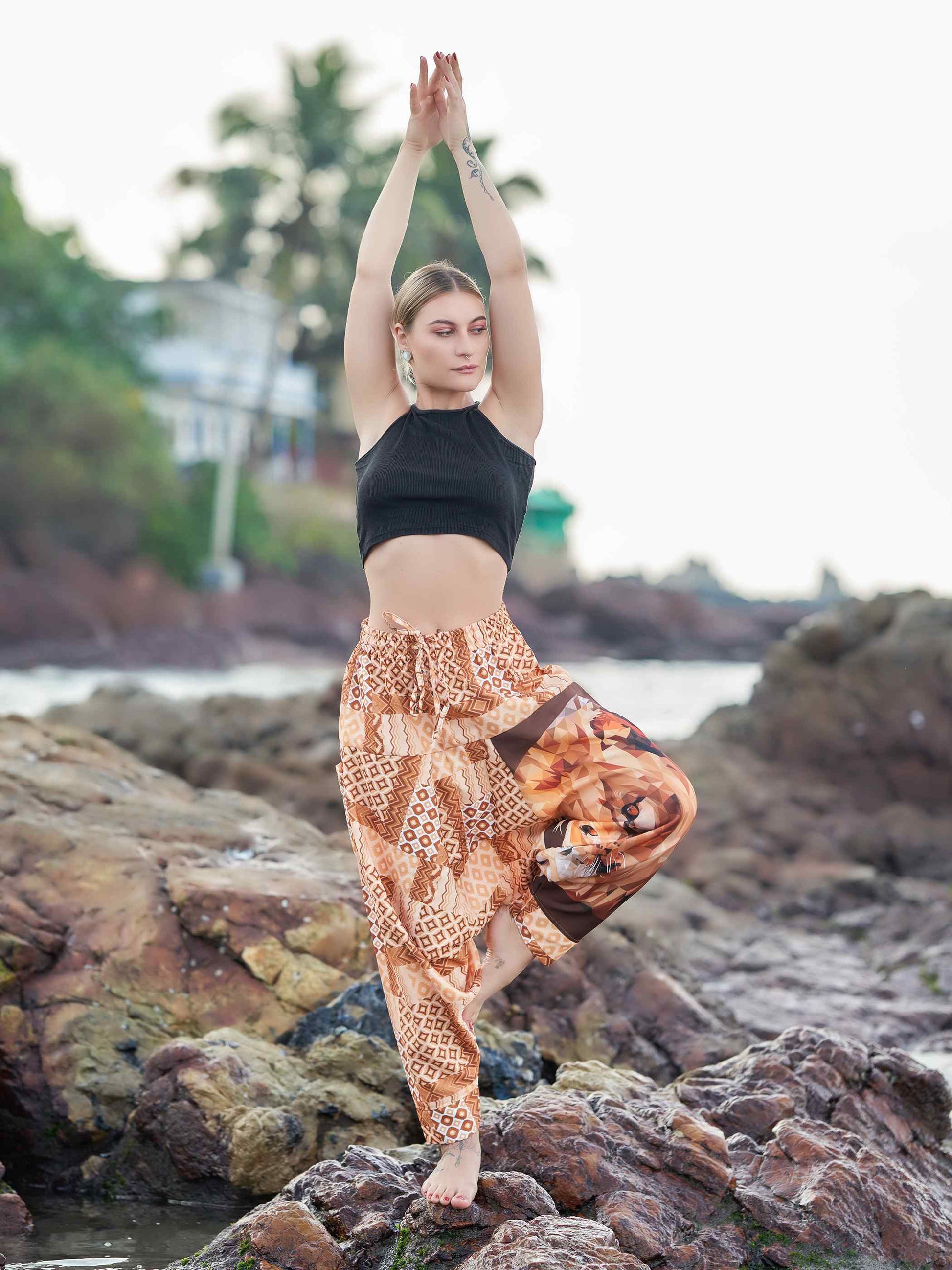 Buy Women's Boho Lion Genie Bohemian Hippy Unisex Harem Pants For Dance Travel