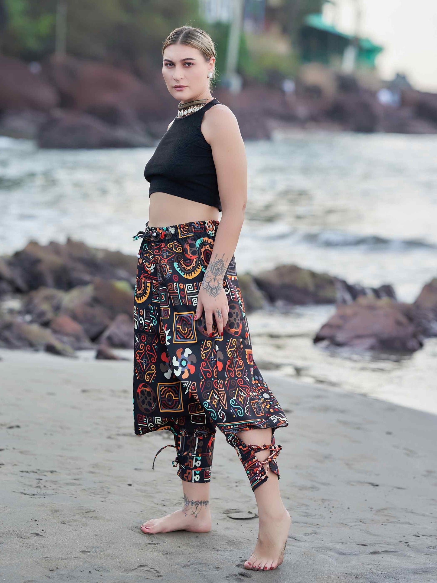 Buy Women's Abstract Graphic Vintage Hippy Harem Pants For Dance Unisex Boho pants