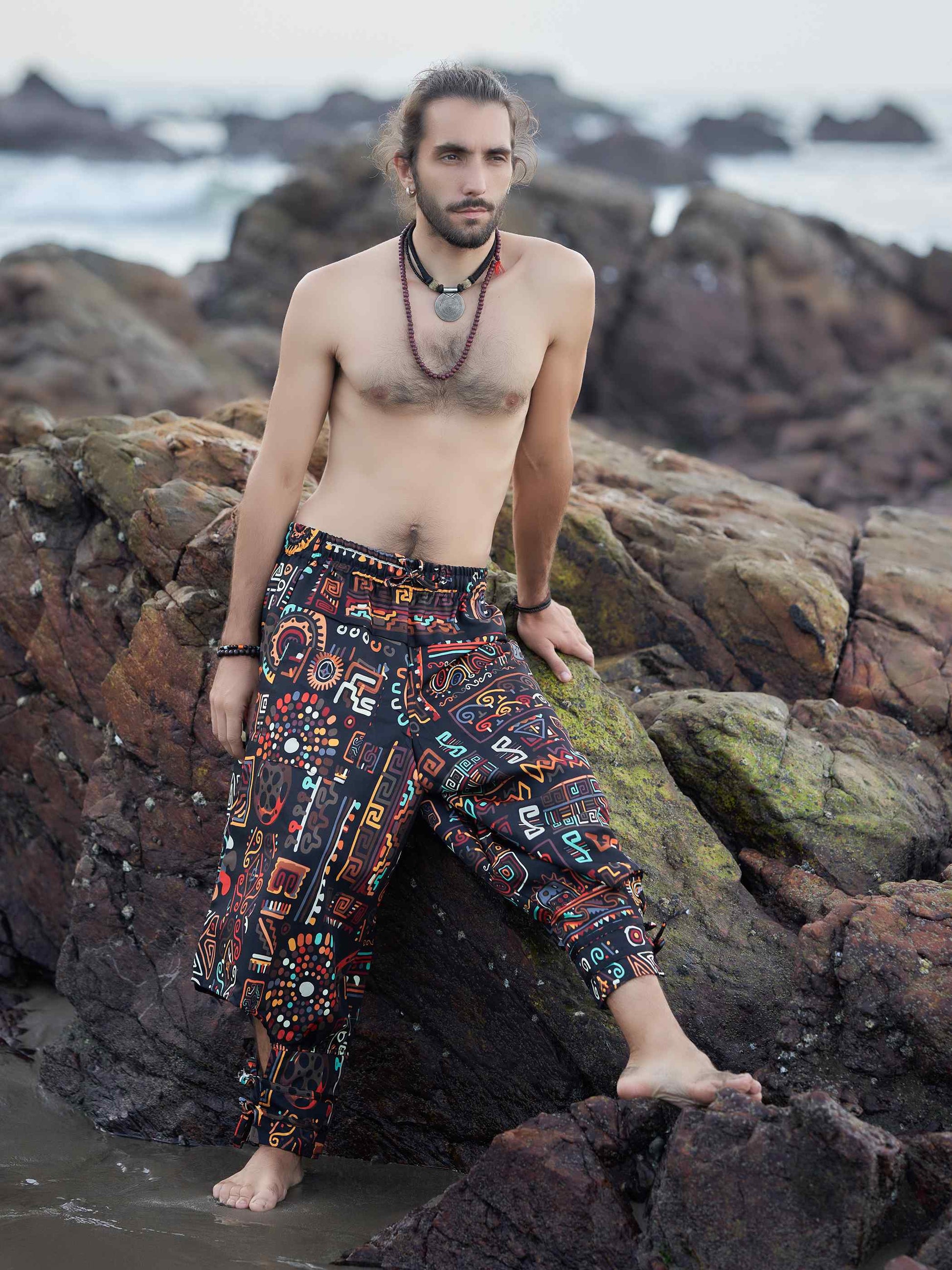 Buy Men's Abstract Graphic Vintage Hippy Harem Pants For Dance Unisex Boho pants