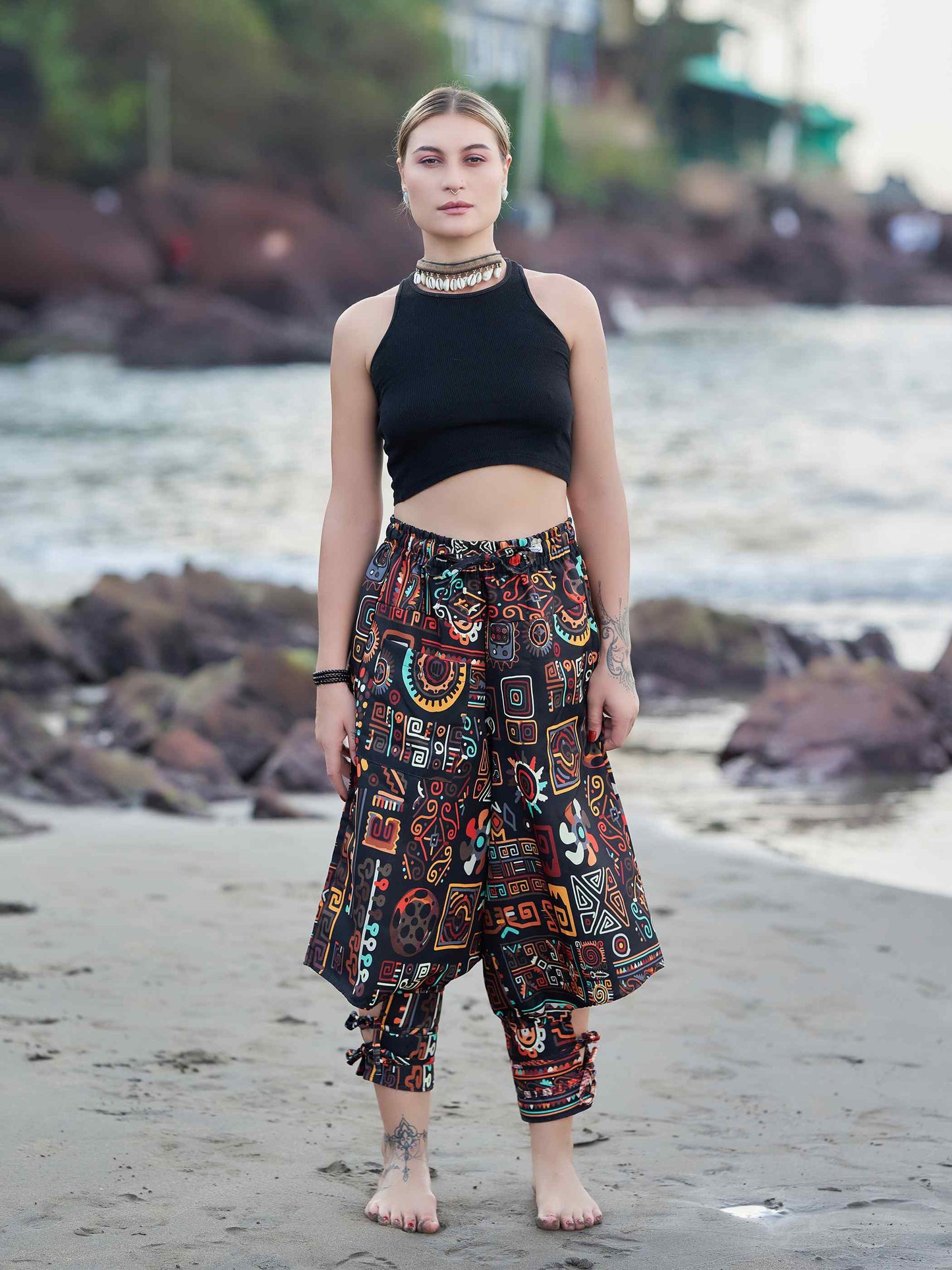 Buy Women's Abstract Graphic Vintage Hippy Harem Pants For Dance Unisex Boho pants