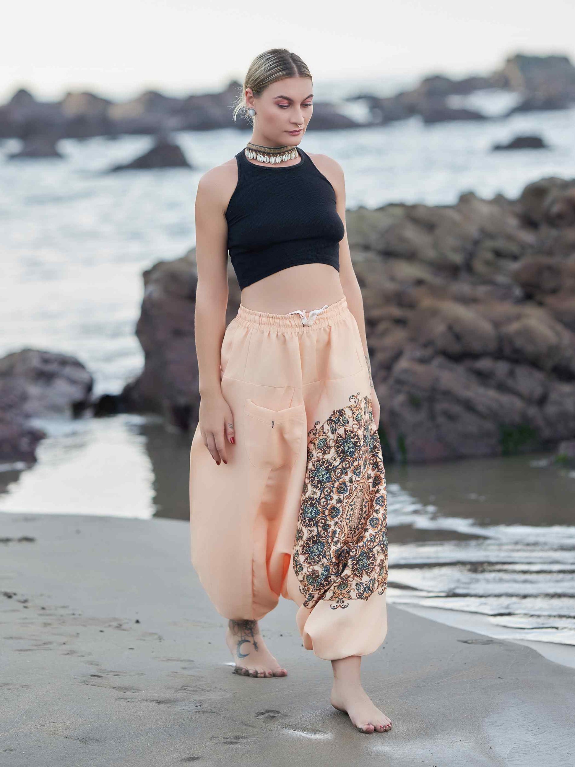 Women's Mandala Print Genie Bohemian Hippy Unisex Harem Pants For Yoga