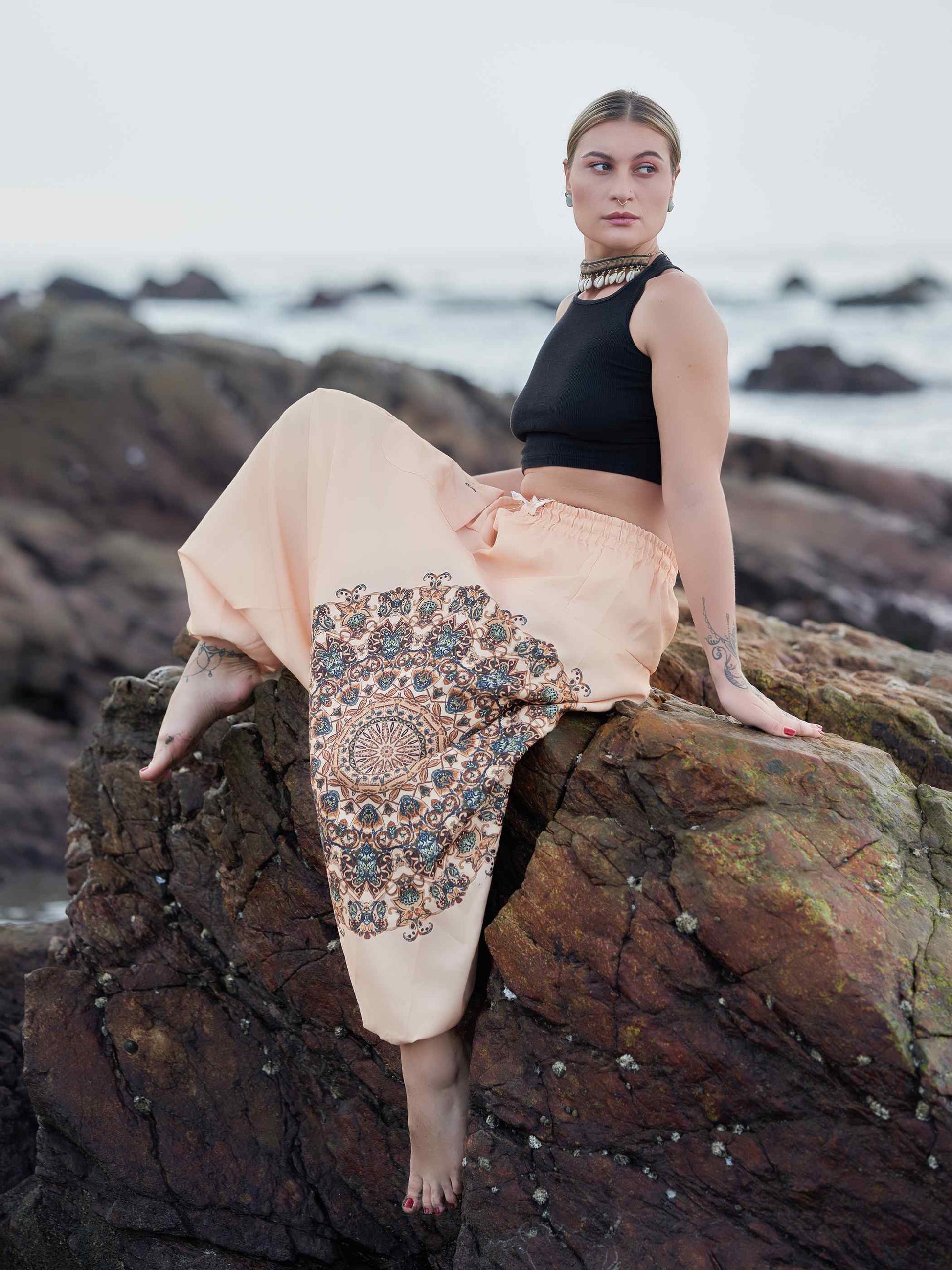 Women's Mandala Print Genie Bohemian Hippy Unisex Harem Pants For Yoga