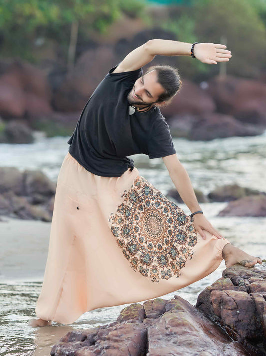 Men's Mandala Print Genie Bohemian Hippy Unisex Harem Pants For Yoga