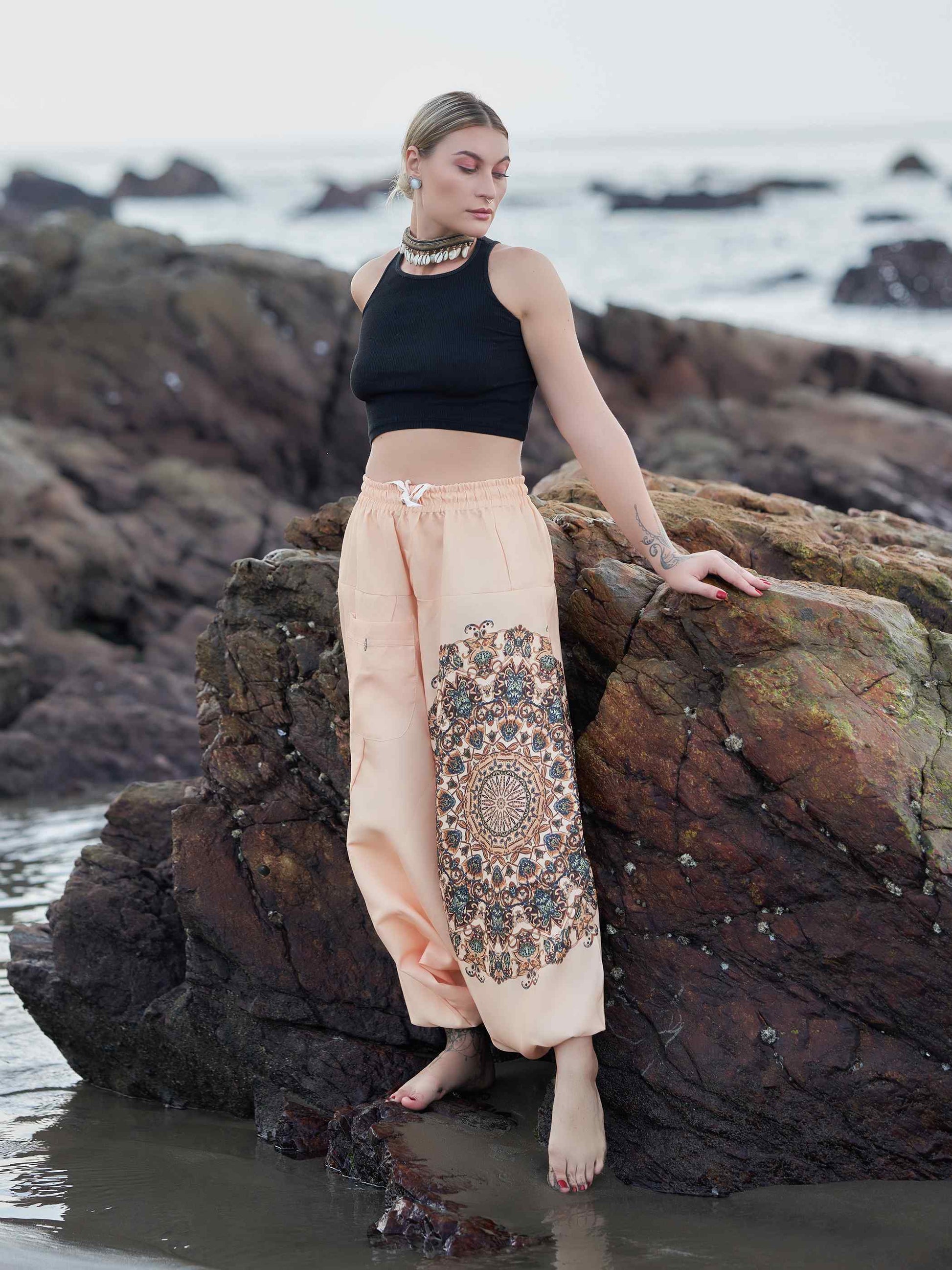 Women's Mandala Print Genie Bohemian Hippy Unisex Harem Pants For Yoga
