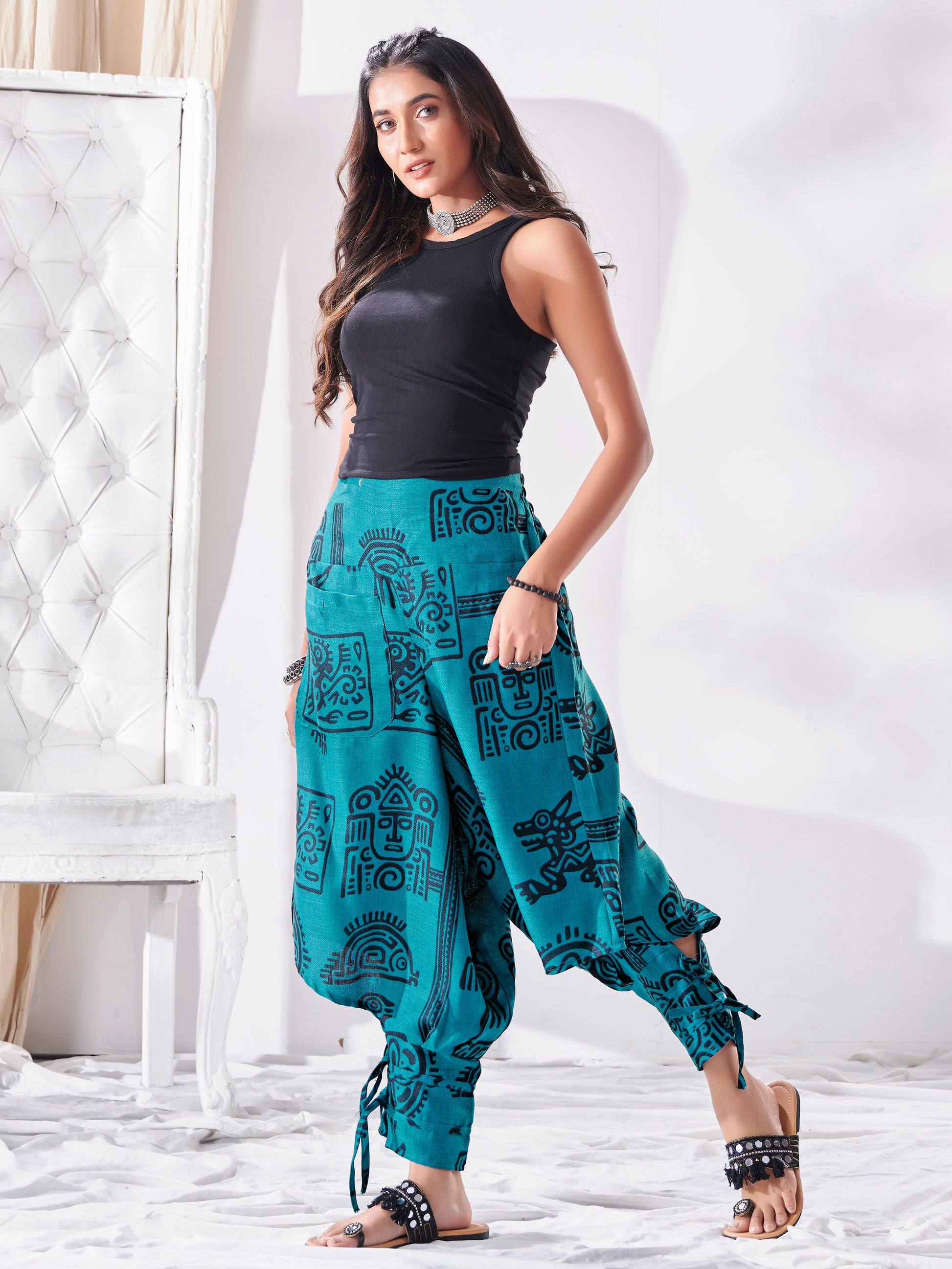 Arabian Afghani Harem Pants for Women Boho Hippy Unisex Pants For Yoga Dance Travel Track Pant