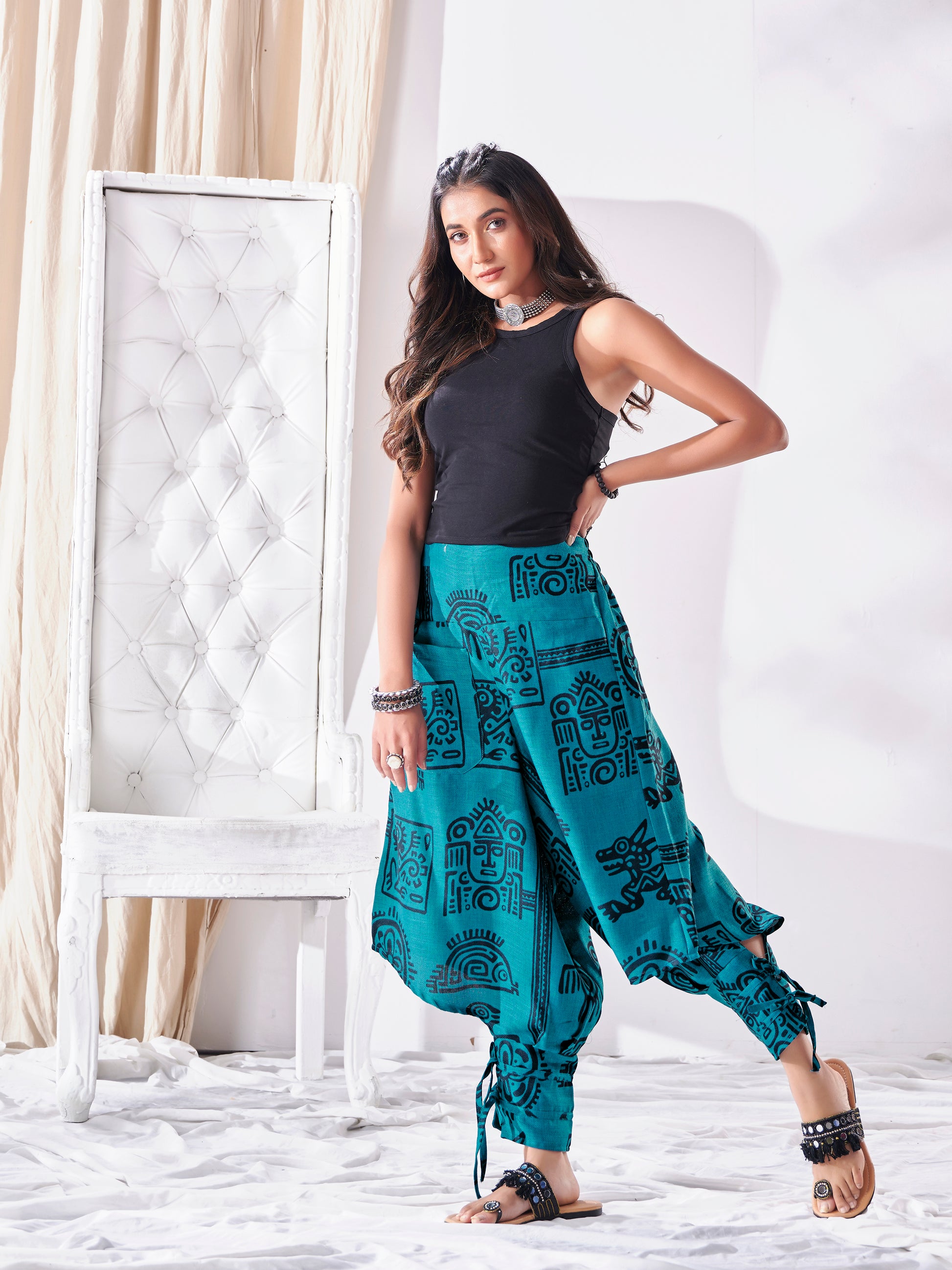 Arabian Afghani Harem Pants for Women Boho Hippy Unisex Pants For Yoga Dance Travel Track Pant
