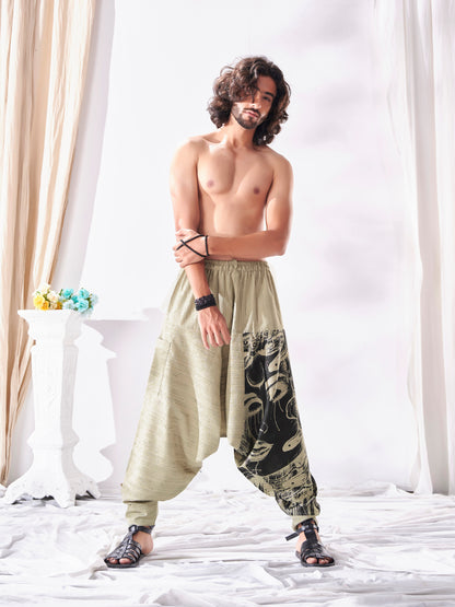 Buy Men's Unique Khaki Hippie Boho Harem Pant For Yoga Dance Travel Track Pant Unisex Yoga Dance Track Pant
