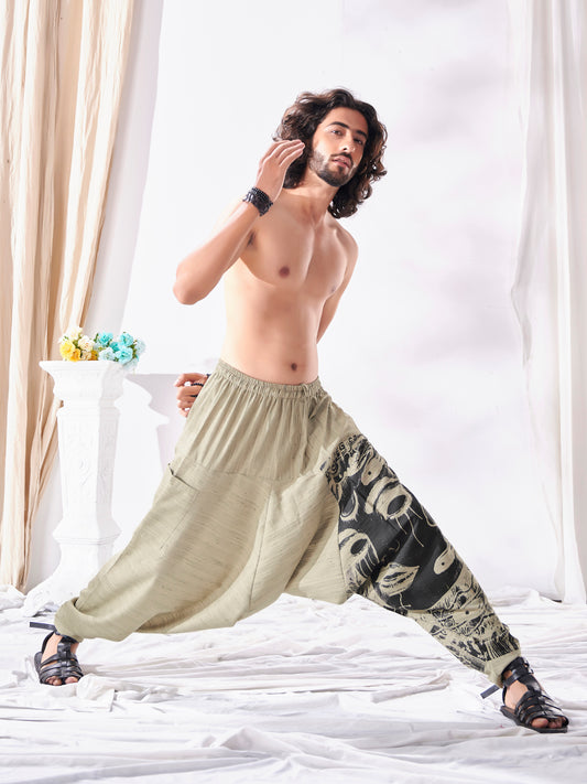 Buy Men's Unique Khaki Hippie Boho Harem Pant For Yoga Dance Travel Track Pant Unisex Yoga Dance Track Pant