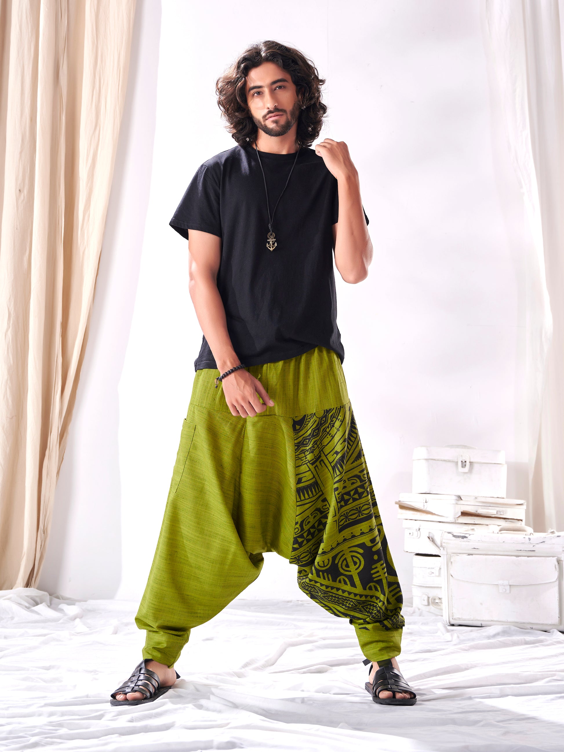 Buy Men's Classy Hippie  Harem Joggers for Men For Traveller Track Yoga Dance Unisex Pant