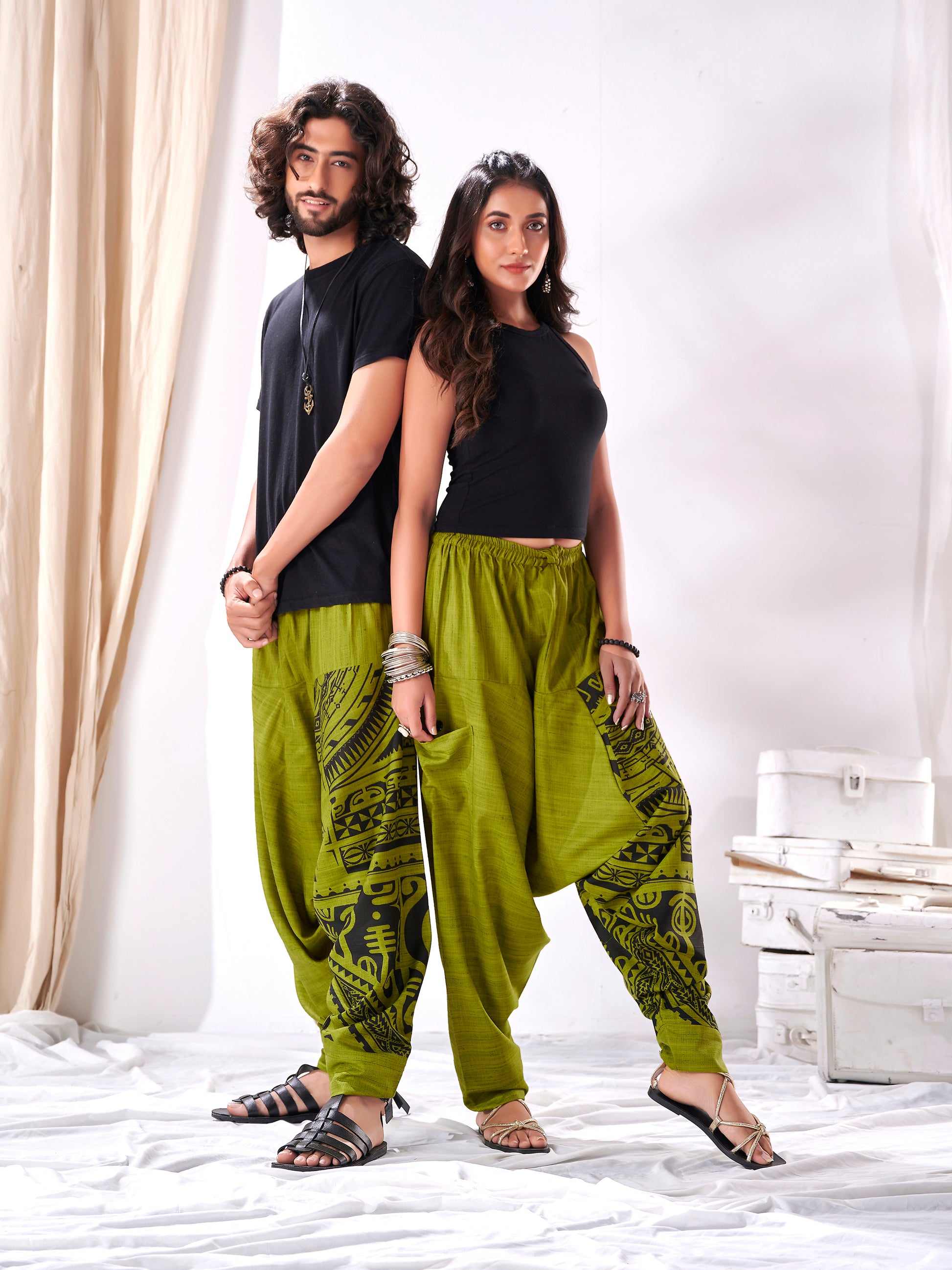 Buy Men's Classy Hippie  Harem Joggers for Men For Traveller Track Yoga Dance Unisex Pant