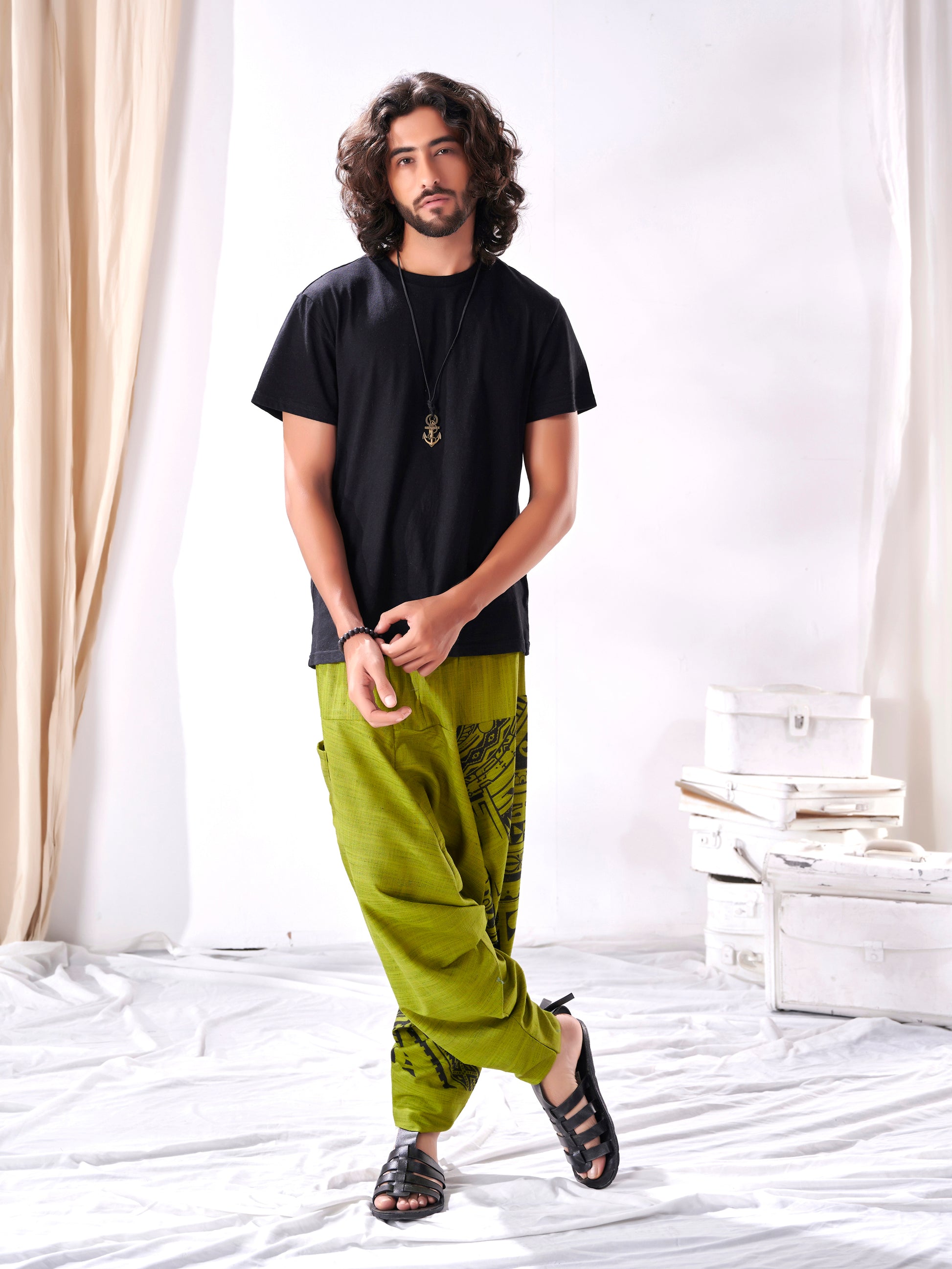 Buy Men's Classy Hippie  Harem Joggers for Men For Traveller Track Yoga Dance Unisex Pant
