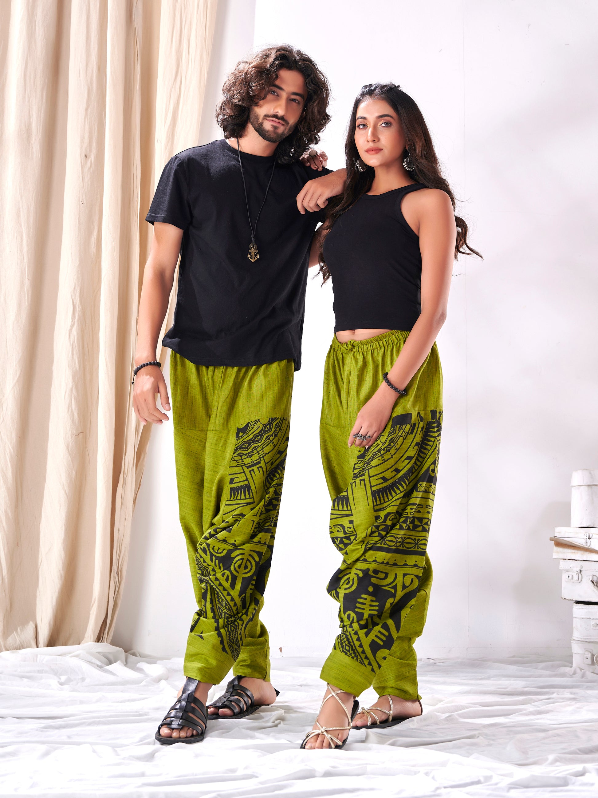 Buy Women's Classy Hippie Harem Joggers for Men For Traveller Track Yoga Dance Unisex Pant