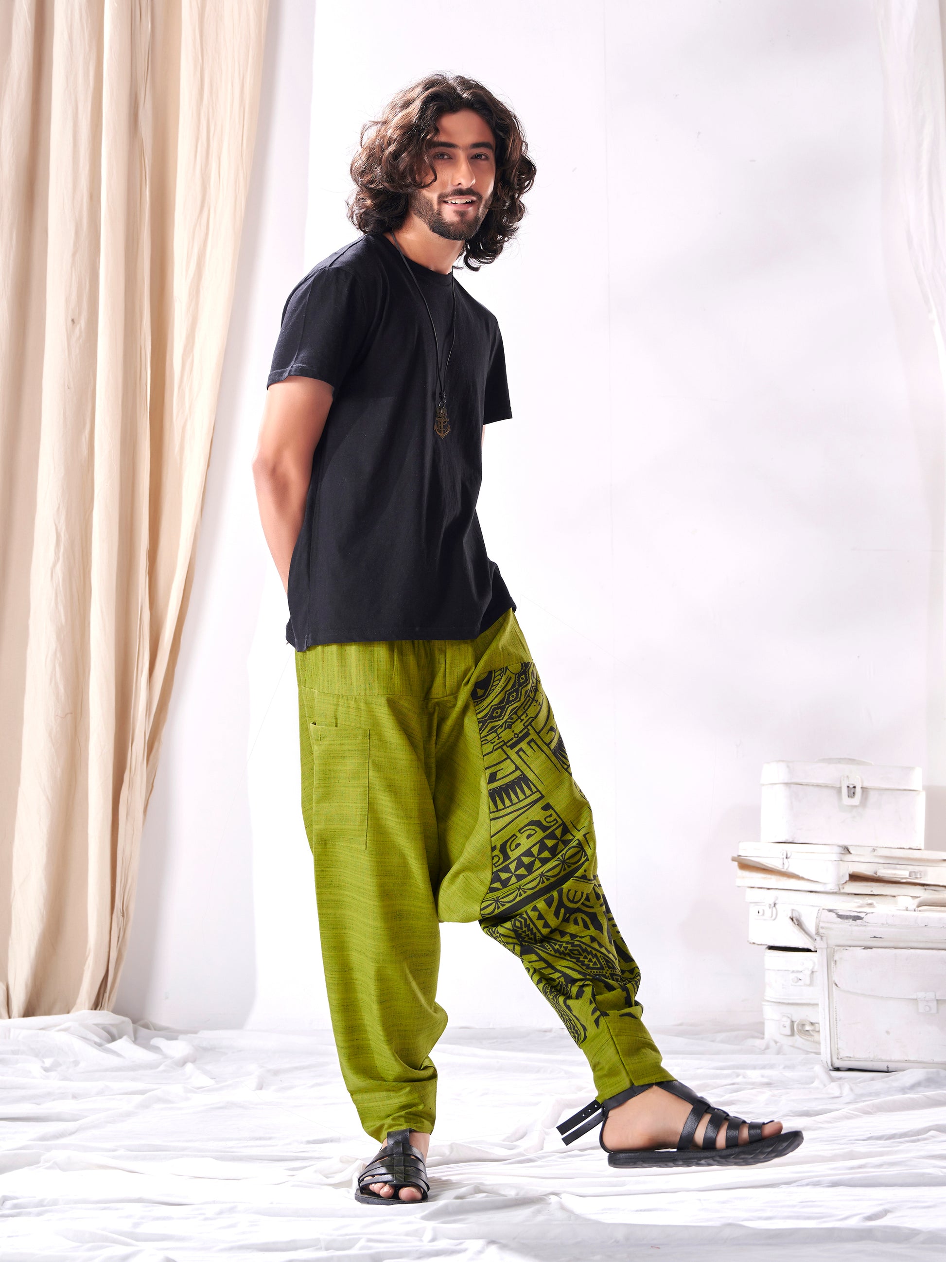Buy Men's Classy Hippie  Harem Joggers for Men For Traveller Track Yoga Dance Unisex Pant
