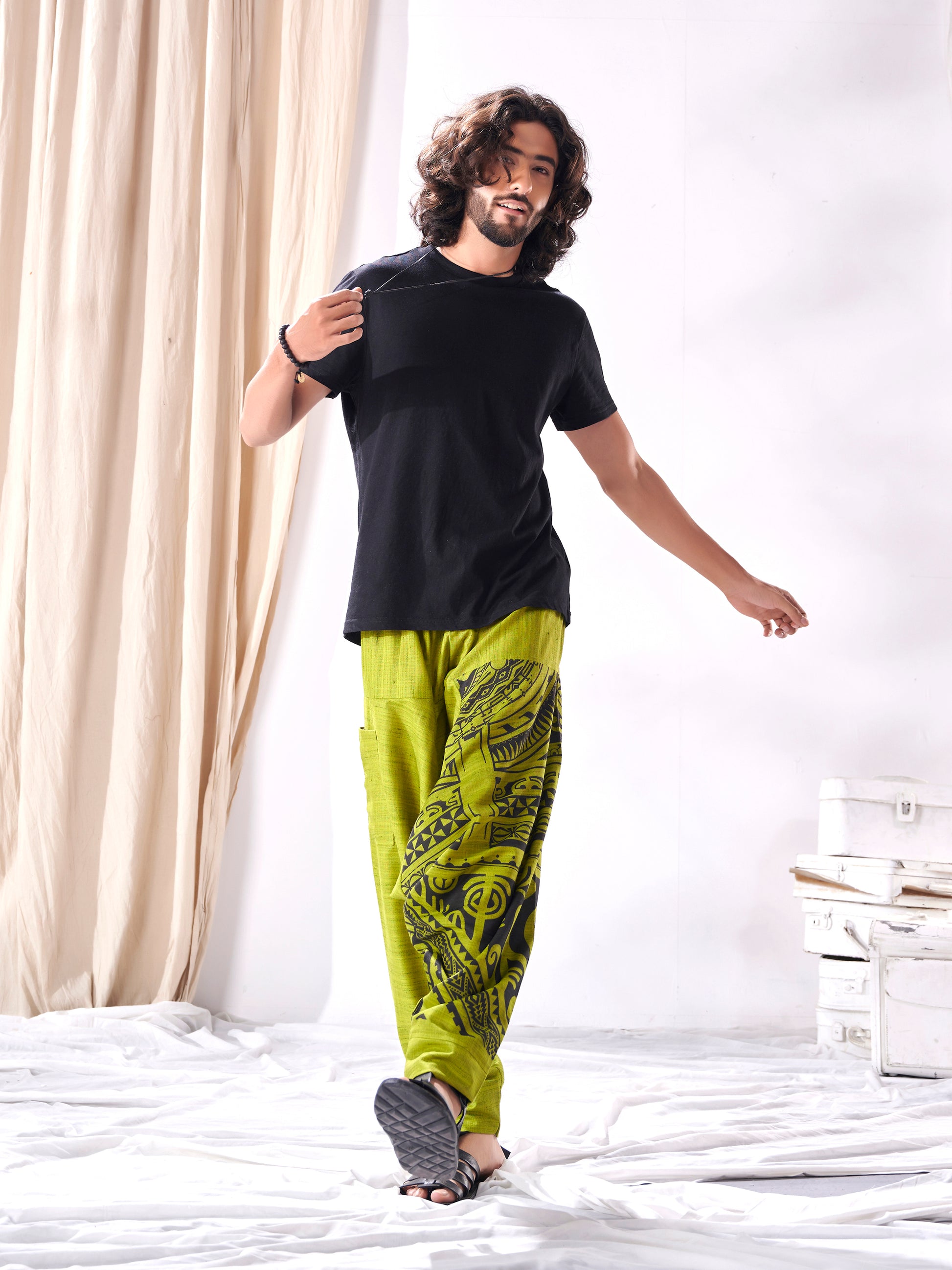 Buy Men's Classy Hippie  Harem Joggers for Men For Traveller Track Yoga Dance Unisex Pant