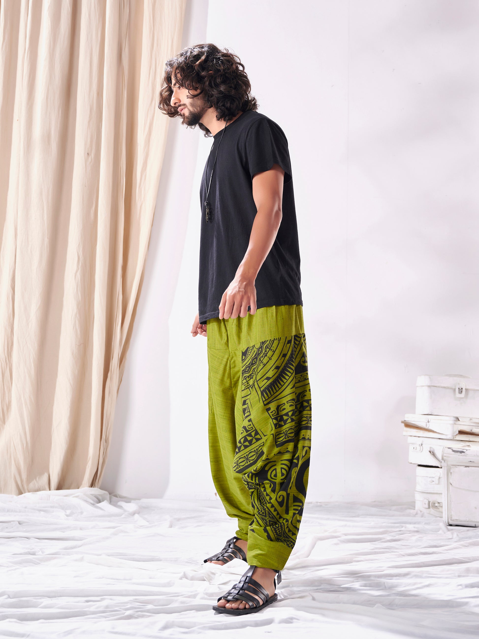 Buy Men's Classy Hippie  Harem Joggers for Men For Traveller Track Yoga Dance Unisex Pant