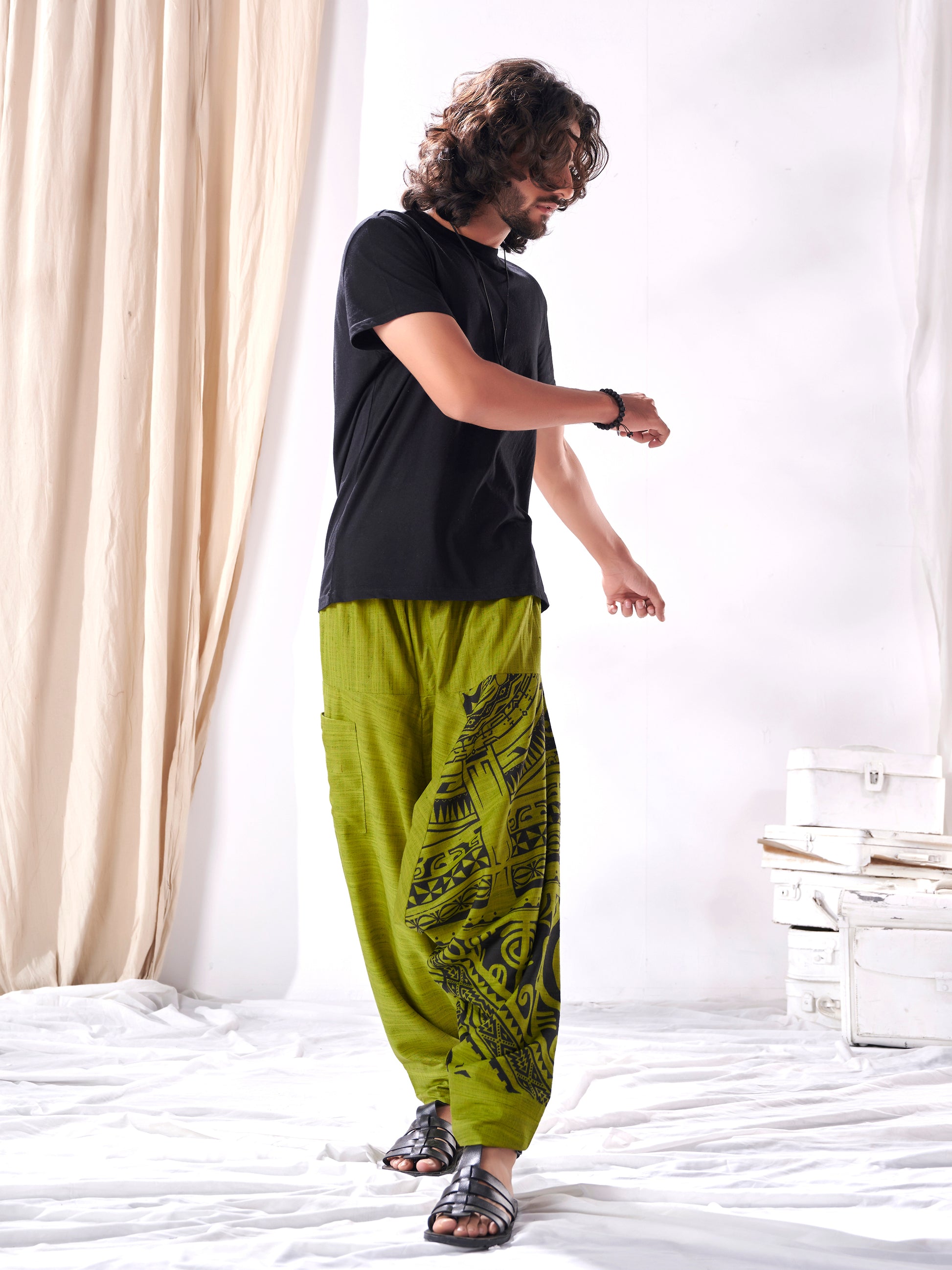 Buy Men's Classy Hippie  Harem Joggers for Men For Traveller Track Yoga Dance Unisex Pant