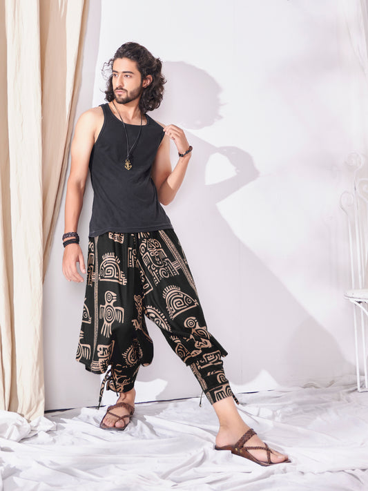 Buy Men's Black Arabian Nights Hippy Harem Pants Boho Dance Yoga Track Unisex Pant