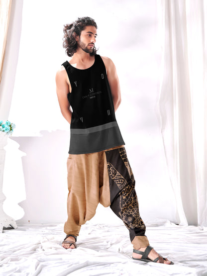 Buy Men's Brown Peace Aladdin Hippy Boho Harem Pants Unisex Yoga Dance Travel Track Pant